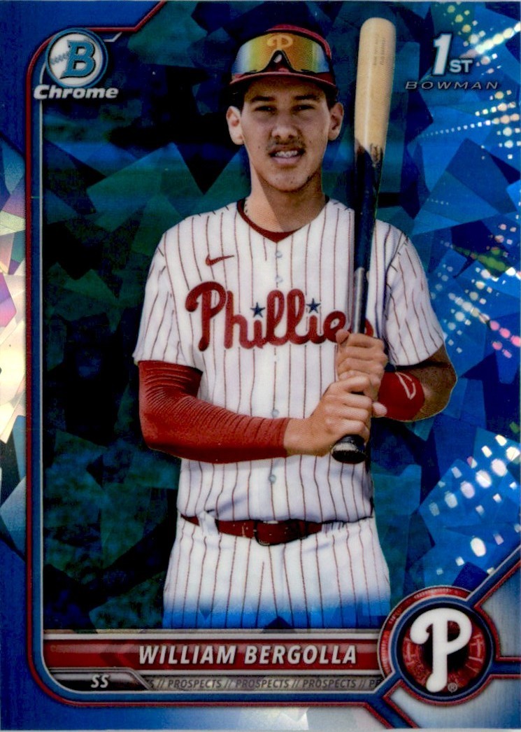 William Bergolla 2022 Bowman Chrome Prospects Sapphire RC #BCP-159 Philadelphia