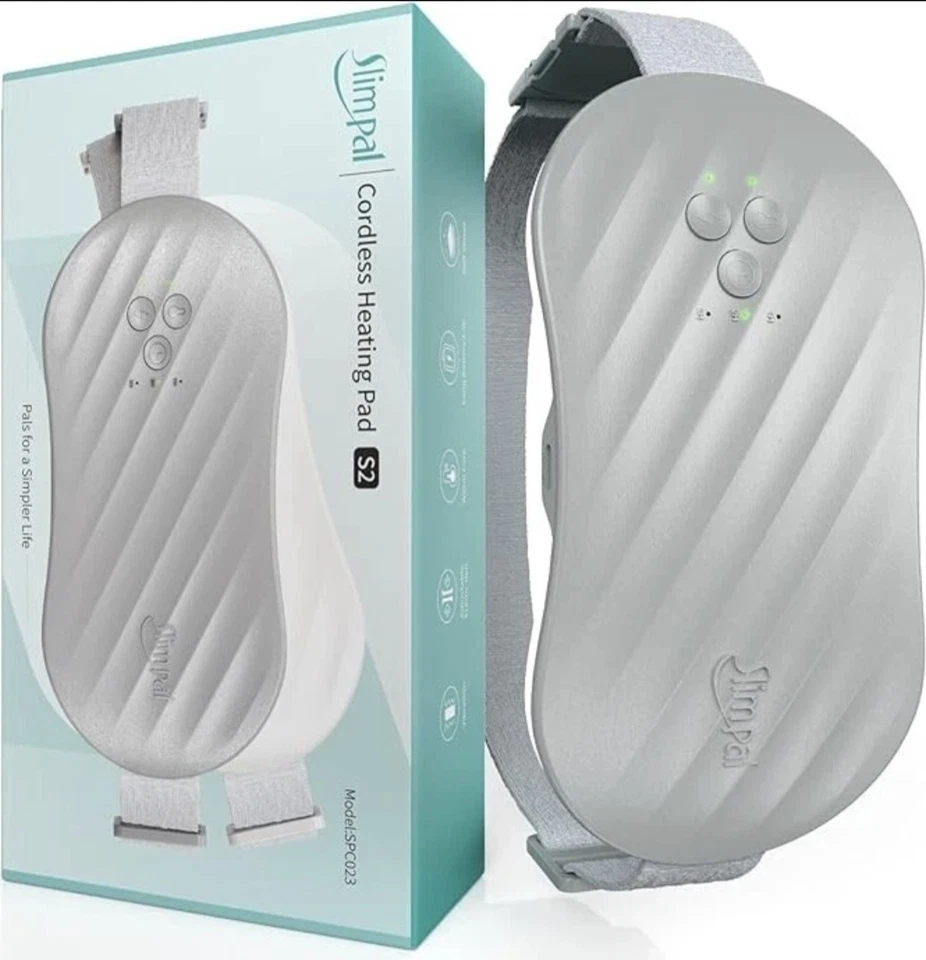 Slimpal Cordless Heating Pad Electric Heating Pad for Back Pain Cramps Pain Reli