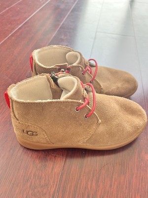 UGG Toddler Kristjan Suede Boots US 11 Tan Red Gorpcore Preppy Booties Kids