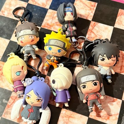 Lot of 8 Naruto Shippuden M.I.I. Rubber Character Keychains