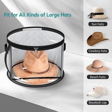 Portable Hat Storage Organiser Round Transparent Box for Scarves Sunglasses