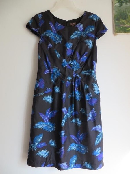Women Phase Eight Dress Black Silk 36 / S / 44