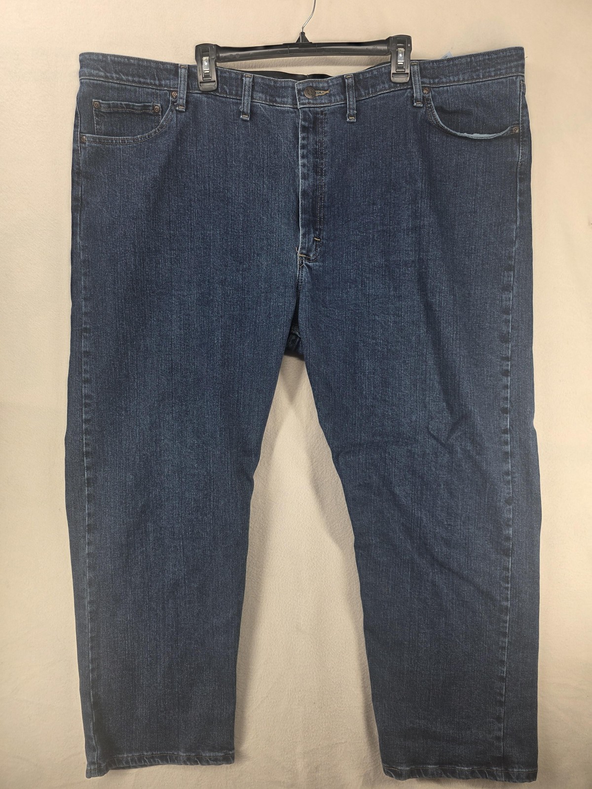 Mens 52x30 Blue Medium Wash Relaxed Straight Denim