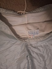 Shiny Metallic Silver Parachute Pants Size M Tiny Elastic Waist 22" Shiny Nylon