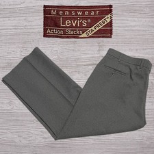 Levi's Action Slacks STA-PREST Menswear  W40-L29 Gray Straight-Leg Vintage