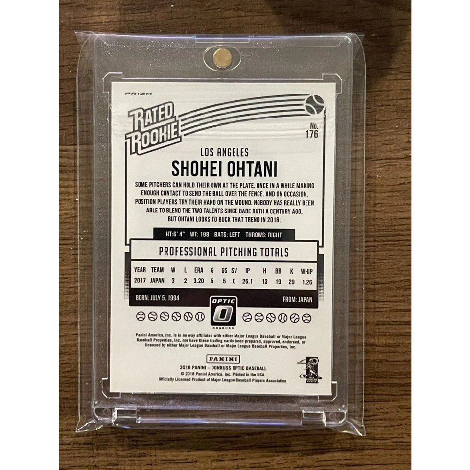 Donruss Optic Rated Rookie Shock Prizm Shohei Ohtain RC 2018 Foto 2 de 2