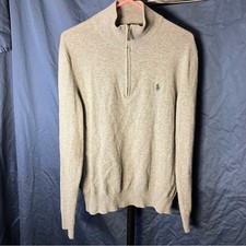 Ralph Lauren Men s Zip Mock Neck Sweater in Light Grey