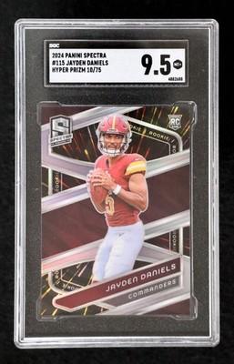 2024 Panini Spectra Jayden Daniels RC /75 SGC 9.5 Hyper Prizm #115 Commanders S2