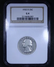 1932-D Washington Quarter - 25c NGC G4 - Key Date Coin!