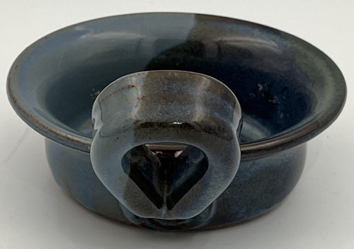 Mudworks Pottery Pillar Candle Holder Blue Glaze No Chips Or Cracks - Picture 3 of 9