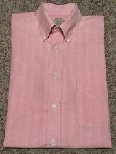 Vintage BD Baggies Shirt Men?s 15 34-35 Pink Striped Button Down Shirt READ
