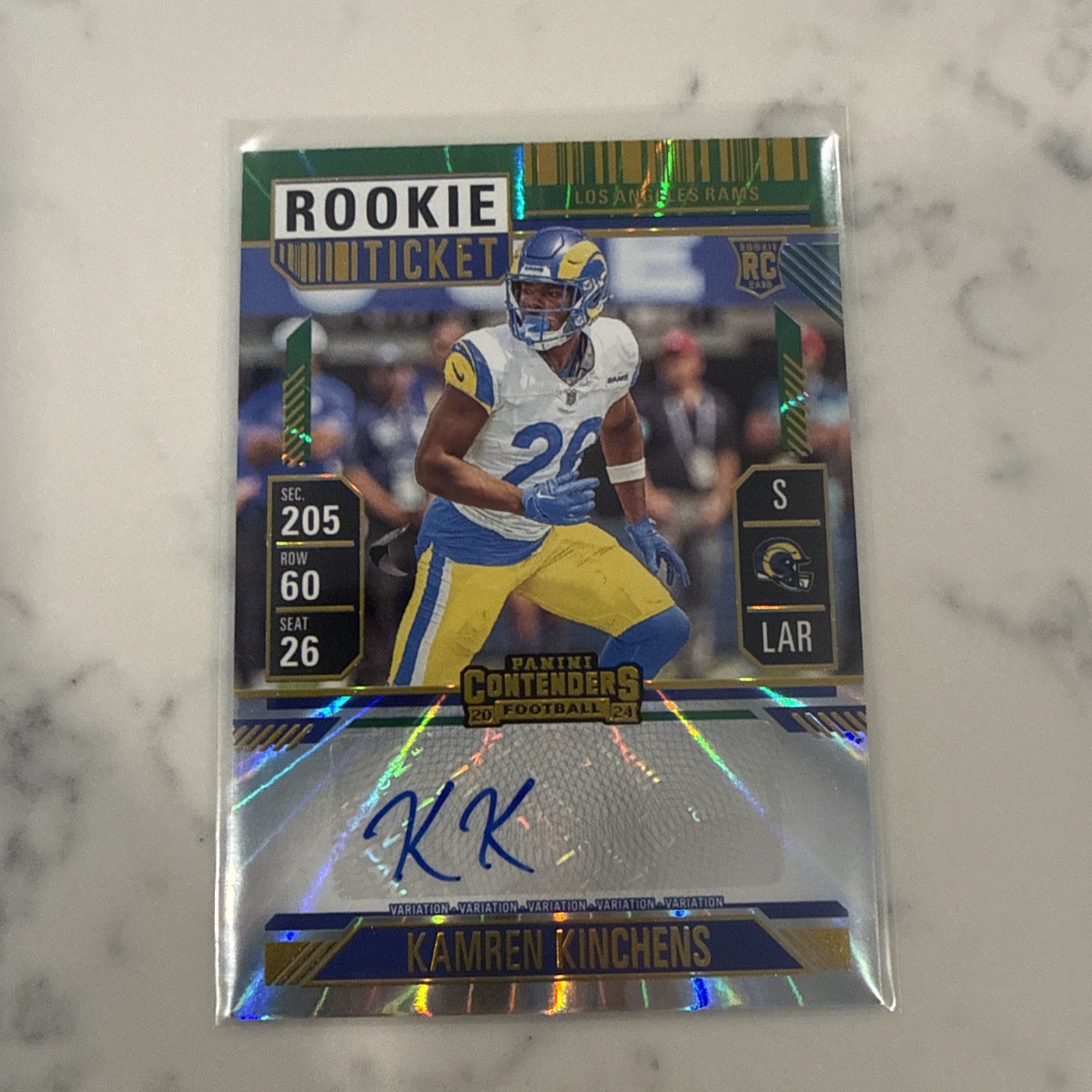 Kamren Kinchens Panini Contenders #178 Variation