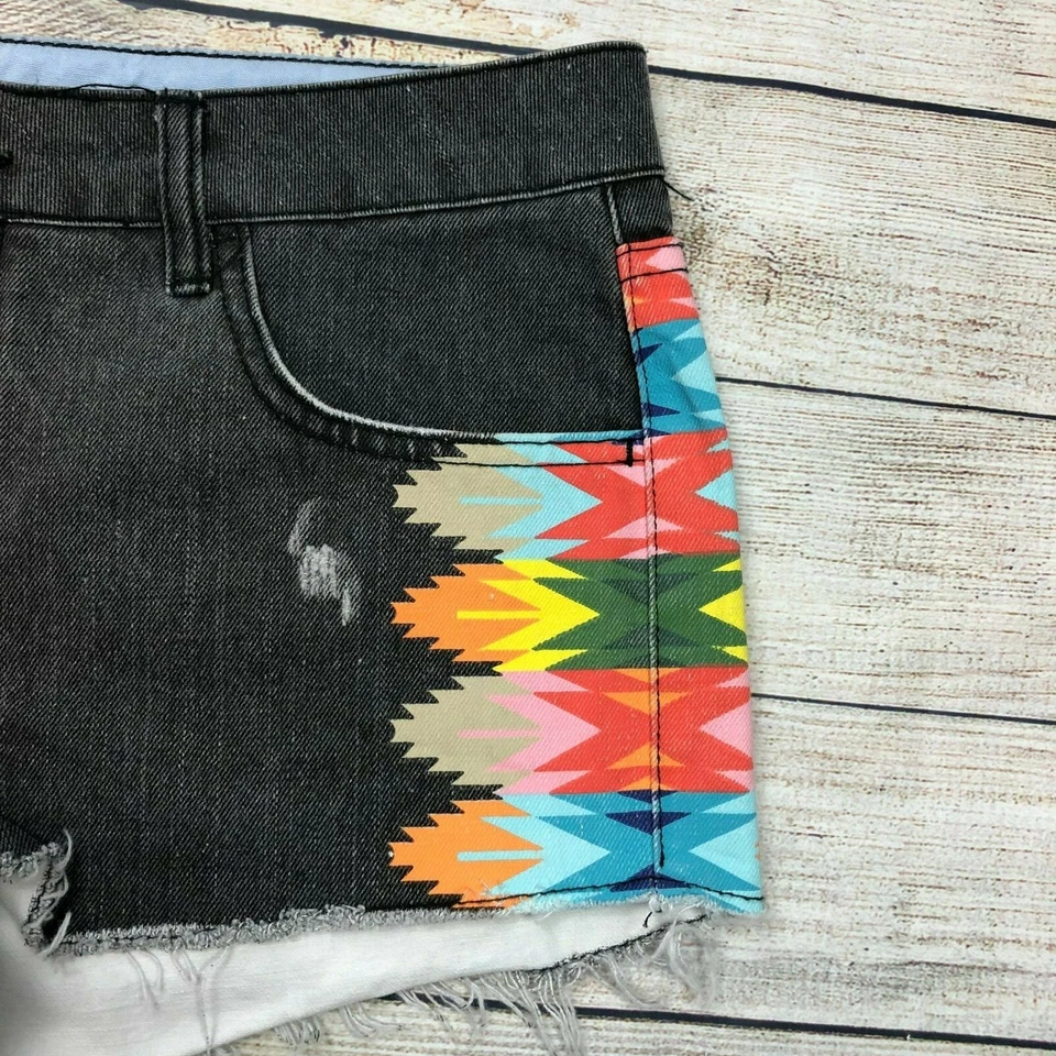 Nuevo sin etiquetas Element Denim Talla 28 Botín Jean Pantalones Cortos Boho Western Azteca Corte NUEVO H15 Foto 3 de 4