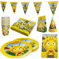 Biene Maja 58-Tlg. Party Set – Deko Mit HüTen Wimpel Tischdecke GeschenktüTen