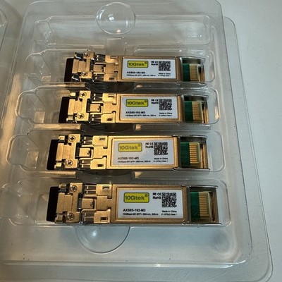 Lot of 4 10Gtek AXS85-192-M3 10GBASE-SR 850nm 300nm SFP+ Optical Transceivers
