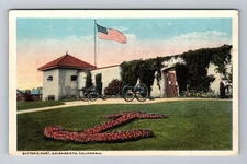 Sacramento CA-California, Sutter's Fort, Scenic View, Vintage Postcard