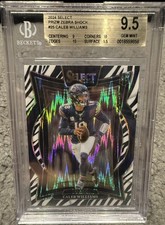 2024 Panini Select Caleb Williams Prism Zebra Shock Beckett Gem MT 9.5