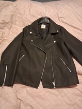 TU Black Faux Leather Jacket Size 10 more like a 12 