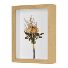 Shadow Box Frame, 7 x 9 Inch Wooden Dried Flower Photo Frame Natural