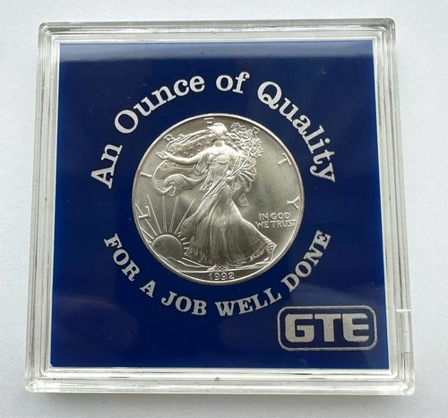 1992 American Silver Eagle Coin 1oz Fine Silver One Dollar in Case