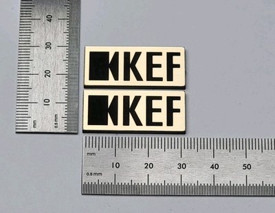 KEF Speaker Badge Emblem Logo Premium 3D Gold Pair With Self Stick Adhesive 