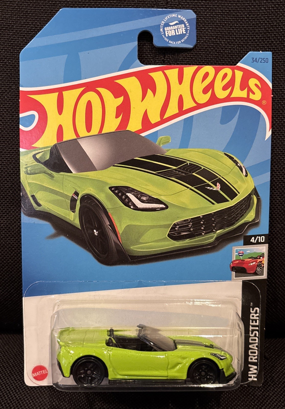 Hot Wheels 2023 Corvette C7 Z06 Convertible Green HW Roadsters 4/10 34/250 DG