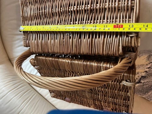Fortnum And Mason Basket Large F&M Genuine Wicker Hamper Huntsman Picnic Brown. - Picture 3 of 14
