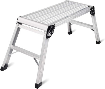 Work Platform Aluminum 30''X12''X20'' Step Ladder Heavy Duty Foldable Aluminum Plat