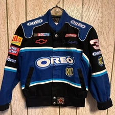 Vintage Oreo/Ritz NASCAR Racing Jacket Dale Earnhardt Jr Kids Size Medium ~ GUC!