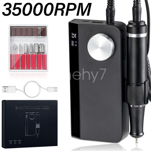 Professional 35000RPM Rechargeable Electric Nail Drill File Manicure Machine NEW - Picture 23 of 47