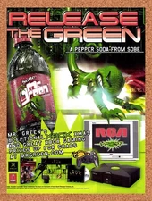 2001 Microsoft Xbox Sobe Mr Green Original Advertisement / Retro Wall Art v10