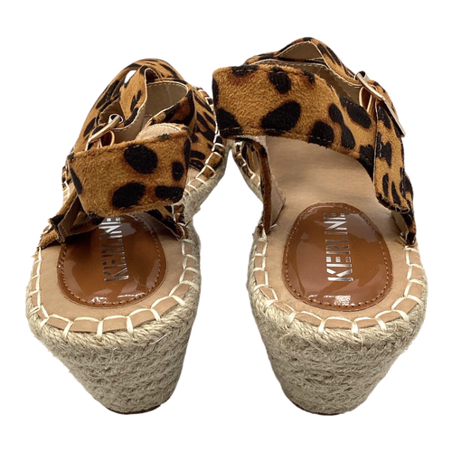 Womens Leopard Print Faux Suede Wedge Heel Summer Shoes Sandals Size UK 5 New - Picture 6 of 9
