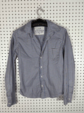 Frank & Eileen Barry Plaid Blue/Brown Button Up Shirt Size XS USA Made