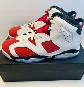Nike Air Jordan Retro 6 2021 OG Carmine Red White 384665-106 GS Size 7y In Hand! | eBay
