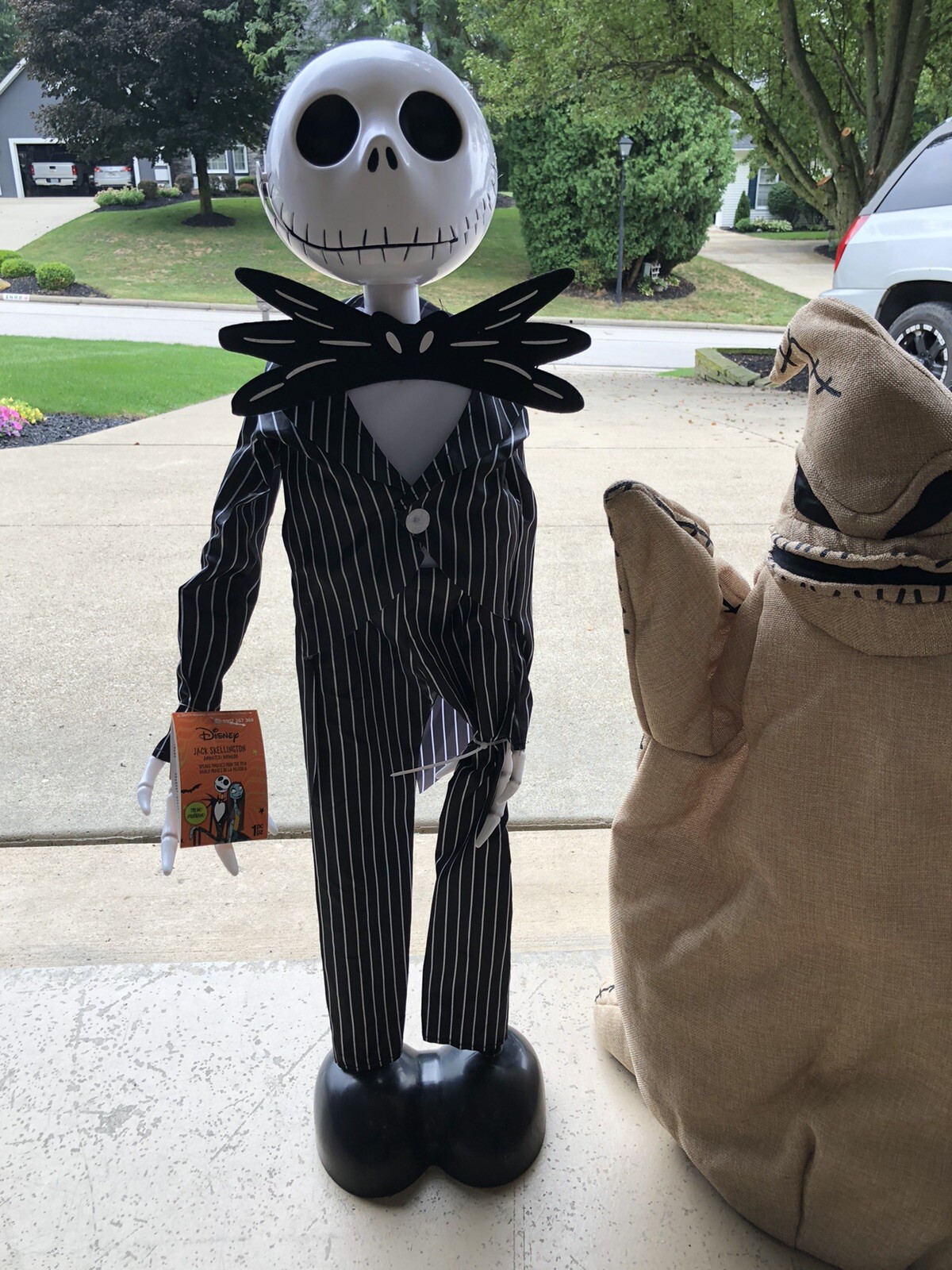3 ft Animated Jack Skellington & Oogie Halloween Animatronic GEMMY New