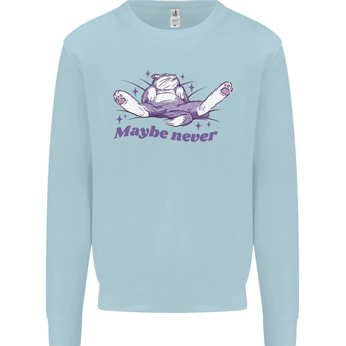 Maybe Never Lazy Cat Sleeping Kids Sweatshirt Jumper - Picture 12 of 12