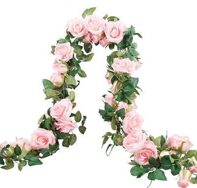2 Pcs Artificial Flowers 6.6ft Silk Wisteria Ivy Vine Flower Greenery Garland 2 Pcs Artificial Flowers 6.6ft Silk Wisteria Ivy Vine Flower Greenery Garland