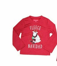 Family PJs Kids Matching Fleece Navidad Pajama Top Red 4/5