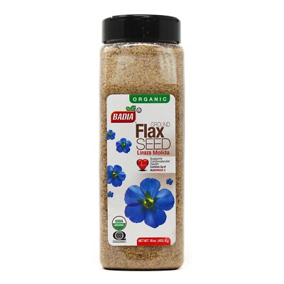 16 oz Bottle Organic Ground Flax/Seed/Powder/Linaza/Molida/Organica/Polvo/Kosher