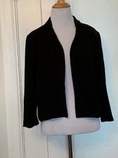 Women's Black Cotton Fitted Jacket Size Small