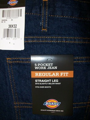 Nwt Dickies Jeans 5 Pocket Blue Regular Fit Straight Leg 9393rnb Rinsed Indigo Jeans Men S Clothing