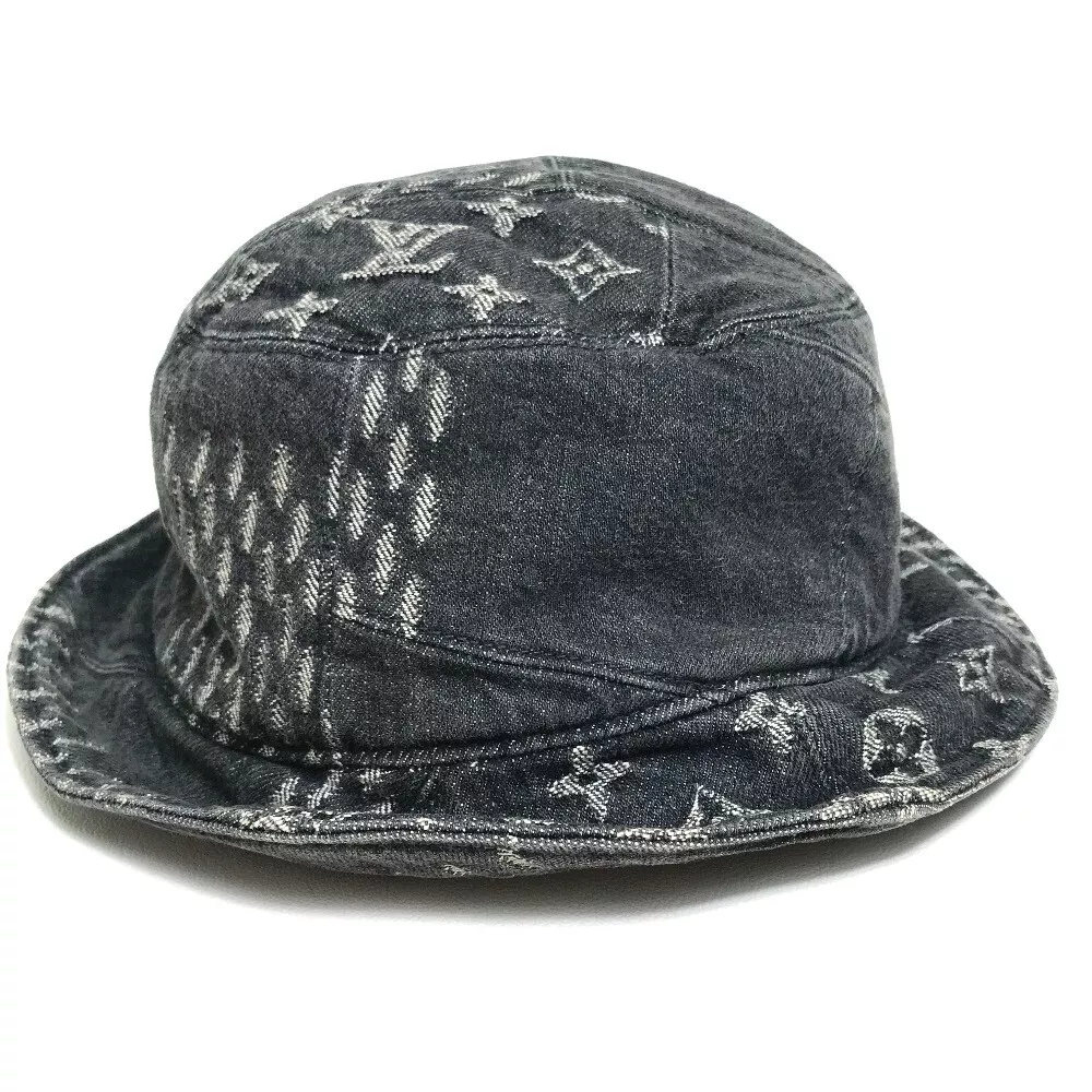 LOUIS VUITTON MP3244 Bonnet Denim LV MADE HUMANMADE NIGO Hat cotton Black  White