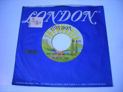 w SLEEVE The Rolling Stones Get Off of my Cloud / I'm Free 1978 45rpm VG++
