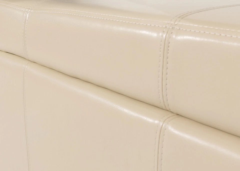 Aufbewahrungstruhe Truhe Kriens XXL Kunstleder/Leder,creme,schwarz,rot,weiß,grau - Bild 3 von 4