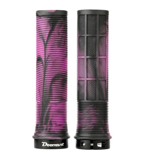 MTB Lock-on Half-Waffle Grips Silicon Purple & Black similar to DMR Death grips