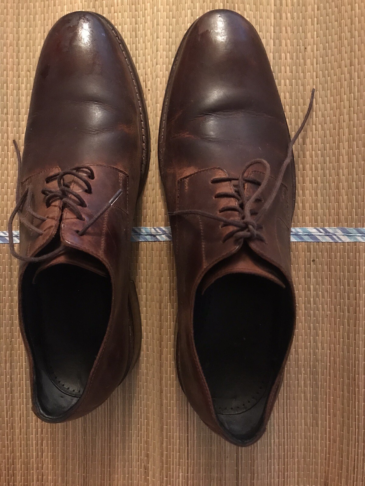 SAOLA Scarpe eleganti con lacci in pelle Cole Haan punta piatta derby taglia 11 C25396