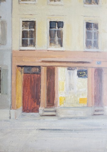 Gemälde Öl Stadt Haus Fassade Max Löw Signiert - Bild 9 von 11