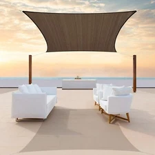 Colourtree Brown Custom Size Rectangle Sun Shade Sail Canopy Fabric Cover Patio