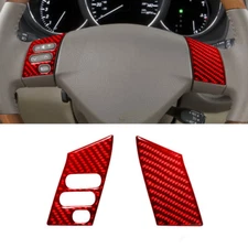 For Lexus RX330 RX350 Red Carbon Fiber Steering Wheel Button Cover Trim Type B