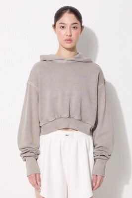 Reebok Classics Natural Dye Long Sleeve Cropped Hoodie Women's Size Large